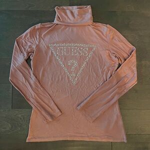 GUESS Women's Pink Turtleneck Top